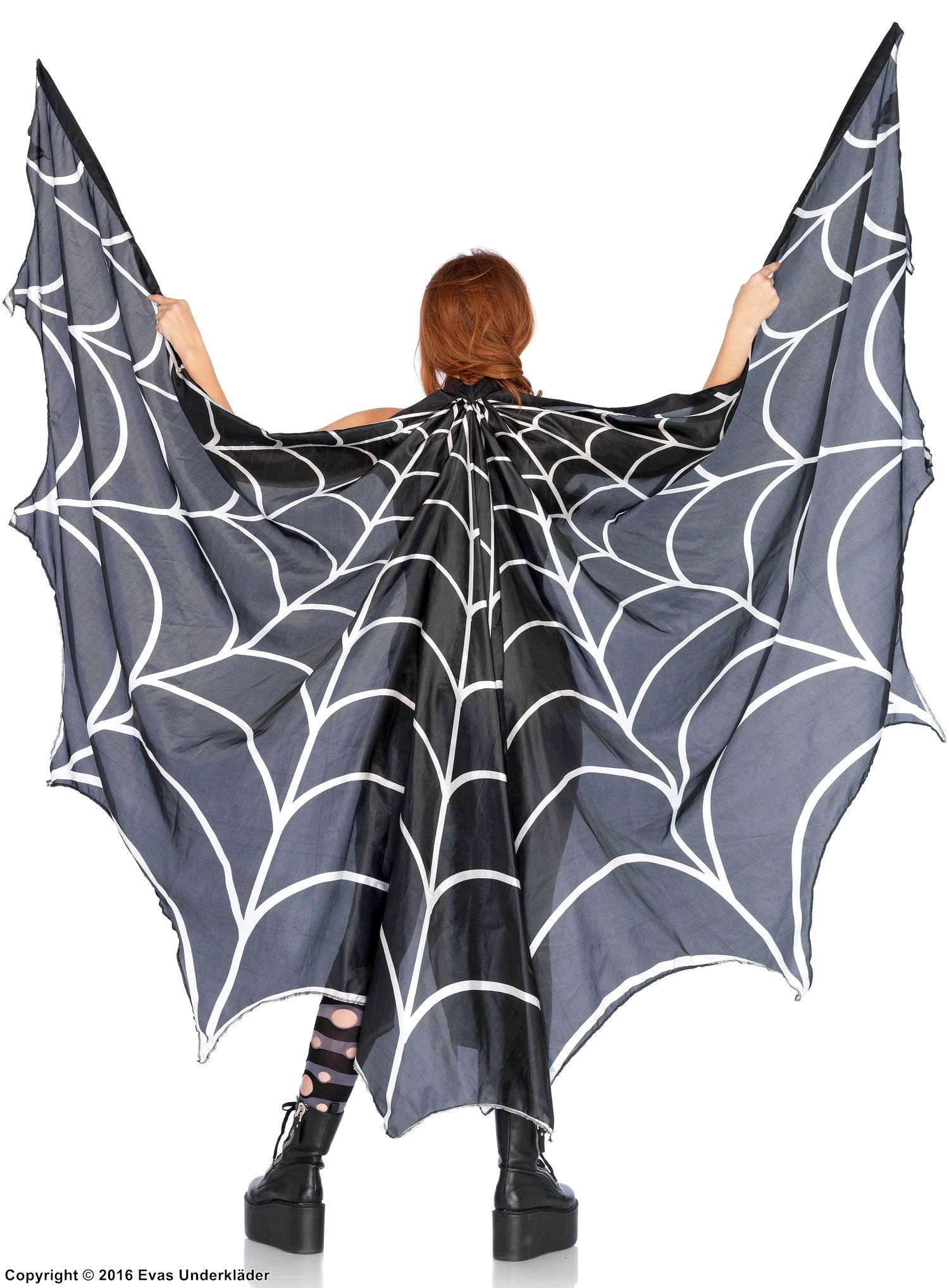 Maskerad-cape med spindelnätsmönster